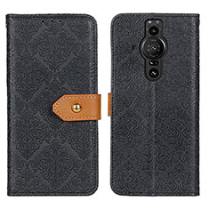 Custodia Portafoglio In Pelle Cover con Supporto K05Z per Sony Xperia PRO-I Nero