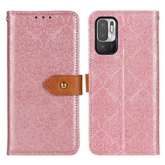 Custodia Portafoglio In Pelle Cover con Supporto K05Z per Xiaomi POCO M3 Pro 5G Rosa