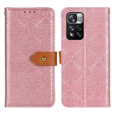 Custodia Portafoglio In Pelle Cover con Supporto K05Z per Xiaomi Poco X4 NFC Rosa