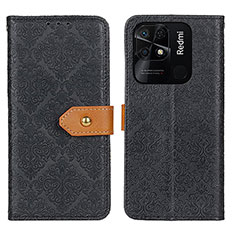 Custodia Portafoglio In Pelle Cover con Supporto K05Z per Xiaomi Redmi 10 India Nero