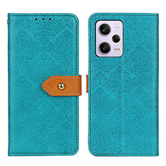 Custodia Portafoglio In Pelle Cover con Supporto K05Z per Xiaomi Redmi Note 12 Explorer Verde