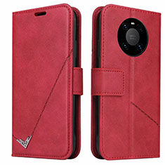 Custodia Portafoglio In Pelle Cover con Supporto K06 per Huawei Mate 40E Pro 4G Rosso