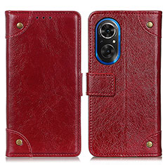 Custodia Portafoglio In Pelle Cover con Supporto K06Z per Huawei Honor 50 SE 5G Rosso