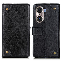 Custodia Portafoglio In Pelle Cover con Supporto K06Z per Huawei Honor 60 Pro 5G Nero