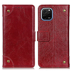 Custodia Portafoglio In Pelle Cover con Supporto K06Z per Huawei Nova Y61 Rosso