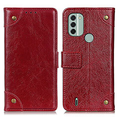 Custodia Portafoglio In Pelle Cover con Supporto K06Z per Nokia C31 Rosso