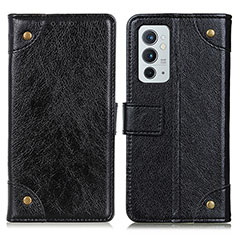 Custodia Portafoglio In Pelle Cover con Supporto K06Z per OnePlus 9RT 5G Nero