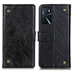 Custodia Portafoglio In Pelle Cover con Supporto K06Z per Oppo A16 Nero