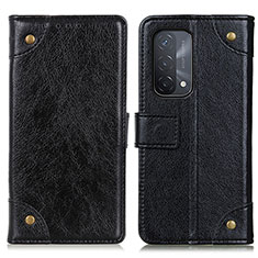 Custodia Portafoglio In Pelle Cover con Supporto K06Z per Oppo A54 5G Nero