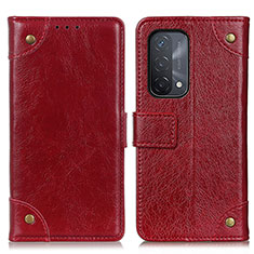 Custodia Portafoglio In Pelle Cover con Supporto K06Z per Oppo A93 5G Rosso