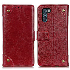 Custodia Portafoglio In Pelle Cover con Supporto K06Z per Oppo K9 Pro 5G Rosso