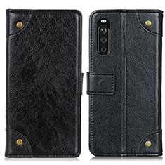 Custodia Portafoglio In Pelle Cover con Supporto K06Z per Sony Xperia 10 III Lite Nero