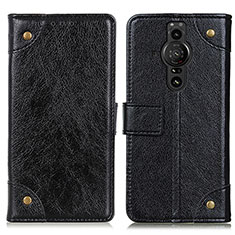 Custodia Portafoglio In Pelle Cover con Supporto K06Z per Sony Xperia PRO-I Nero