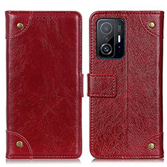 Custodia Portafoglio In Pelle Cover con Supporto K06Z per Xiaomi Mi 11T 5G Rosso