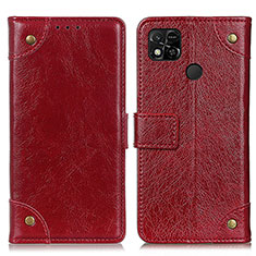 Custodia Portafoglio In Pelle Cover con Supporto K06Z per Xiaomi POCO C3 Rosso