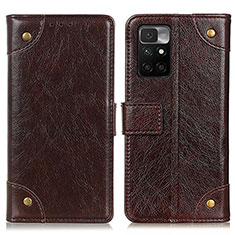 Custodia Portafoglio In Pelle Cover con Supporto K06Z per Xiaomi Redmi 10 (2022) Marrone