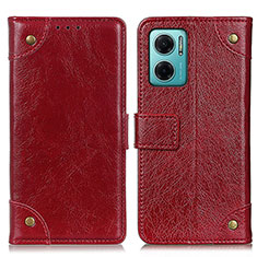 Custodia Portafoglio In Pelle Cover con Supporto K06Z per Xiaomi Redmi 10 Prime Plus 5G Rosso