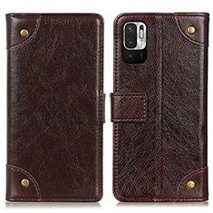 Custodia Portafoglio In Pelle Cover con Supporto K06Z per Xiaomi Redmi Note 10 JE 5G Marrone