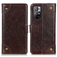 Custodia Portafoglio In Pelle Cover con Supporto K06Z per Xiaomi Redmi Note 11 5G Marrone