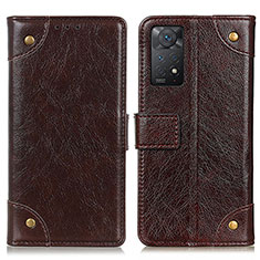 Custodia Portafoglio In Pelle Cover con Supporto K06Z per Xiaomi Redmi Note 11 Pro 4G Marrone