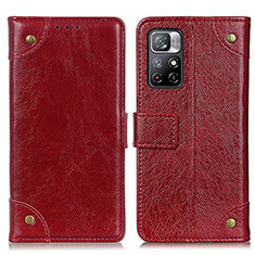 Custodia Portafoglio In Pelle Cover con Supporto K06Z per Xiaomi Redmi Note 11S 5G Rosso