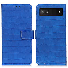 Custodia Portafoglio In Pelle Cover con Supporto K07Z per Google Pixel 7a 5G Blu