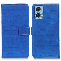 Custodia Portafoglio In Pelle Cover con Supporto K07Z per Motorola Moto E22i Blu