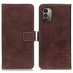 Custodia Portafoglio In Pelle Cover con Supporto K07Z per Nokia G11 Marrone