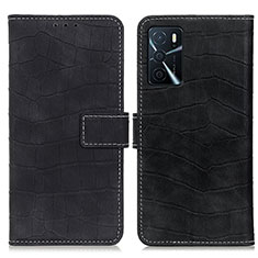 Custodia Portafoglio In Pelle Cover con Supporto K07Z per Oppo A16 Nero