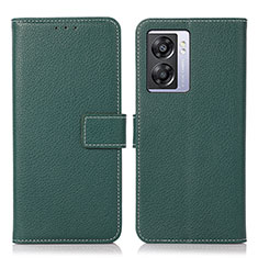 Custodia Portafoglio In Pelle Cover con Supporto K07Z per Oppo A56S 5G Verde