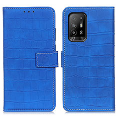 Custodia Portafoglio In Pelle Cover con Supporto K07Z per Oppo A95 5G Blu