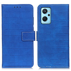 Custodia Portafoglio In Pelle Cover con Supporto K07Z per Oppo A96 4G Blu