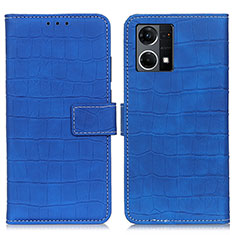 Custodia Portafoglio In Pelle Cover con Supporto K07Z per Oppo F21 Pro 4G Blu