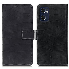 Custodia Portafoglio In Pelle Cover con Supporto K07Z per Oppo Find X5 Lite 5G Nero