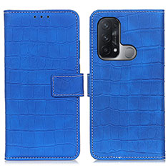 Custodia Portafoglio In Pelle Cover con Supporto K07Z per Oppo Reno5 A Blu