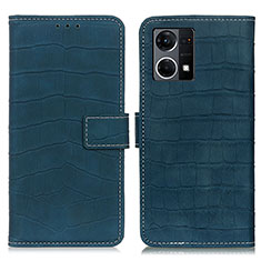 Custodia Portafoglio In Pelle Cover con Supporto K07Z per Oppo Reno7 4G Verde