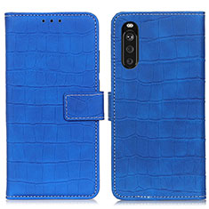 Custodia Portafoglio In Pelle Cover con Supporto K07Z per Sony Xperia 10 III SOG04 Blu