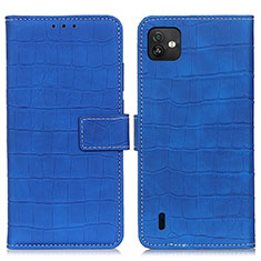 Custodia Portafoglio In Pelle Cover con Supporto K07Z per Wiko Y82 Blu