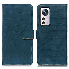 Custodia Portafoglio In Pelle Cover con Supporto K07Z per Xiaomi Mi 12 5G Verde