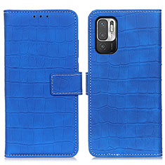 Custodia Portafoglio In Pelle Cover con Supporto K07Z per Xiaomi POCO M3 Pro 5G Blu