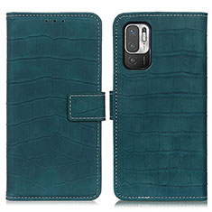 Custodia Portafoglio In Pelle Cover con Supporto K07Z per Xiaomi POCO M3 Pro 5G Verde