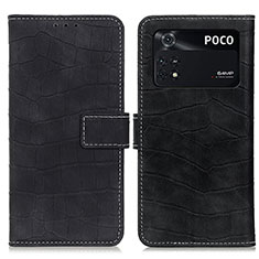 Custodia Portafoglio In Pelle Cover con Supporto K07Z per Xiaomi Poco M4 Pro 4G Nero