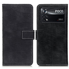 Custodia Portafoglio In Pelle Cover con Supporto K07Z per Xiaomi Poco X4 Pro 5G Nero