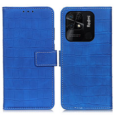 Custodia Portafoglio In Pelle Cover con Supporto K07Z per Xiaomi Redmi 10C 4G Blu