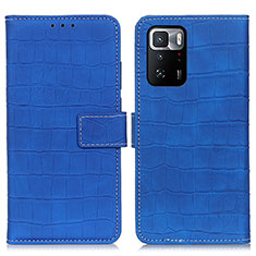 Custodia Portafoglio In Pelle Cover con Supporto K07Z per Xiaomi Redmi Note 10 Pro 5G Blu