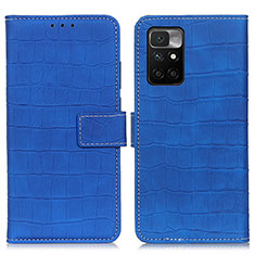 Custodia Portafoglio In Pelle Cover con Supporto K07Z per Xiaomi Redmi Note 11 4G (2021) Blu