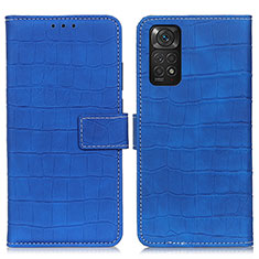 Custodia Portafoglio In Pelle Cover con Supporto K07Z per Xiaomi Redmi Note 11 4G (2022) Blu