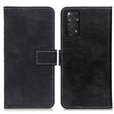 Custodia Portafoglio In Pelle Cover con Supporto K07Z per Xiaomi Redmi Note 11 4G (2022) Nero