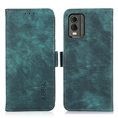 Custodia Portafoglio In Pelle Cover con Supporto K08Z per Nokia C32 Verde