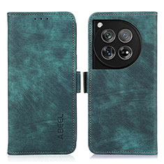 Custodia Portafoglio In Pelle Cover con Supporto K08Z per OnePlus 12 5G Verde